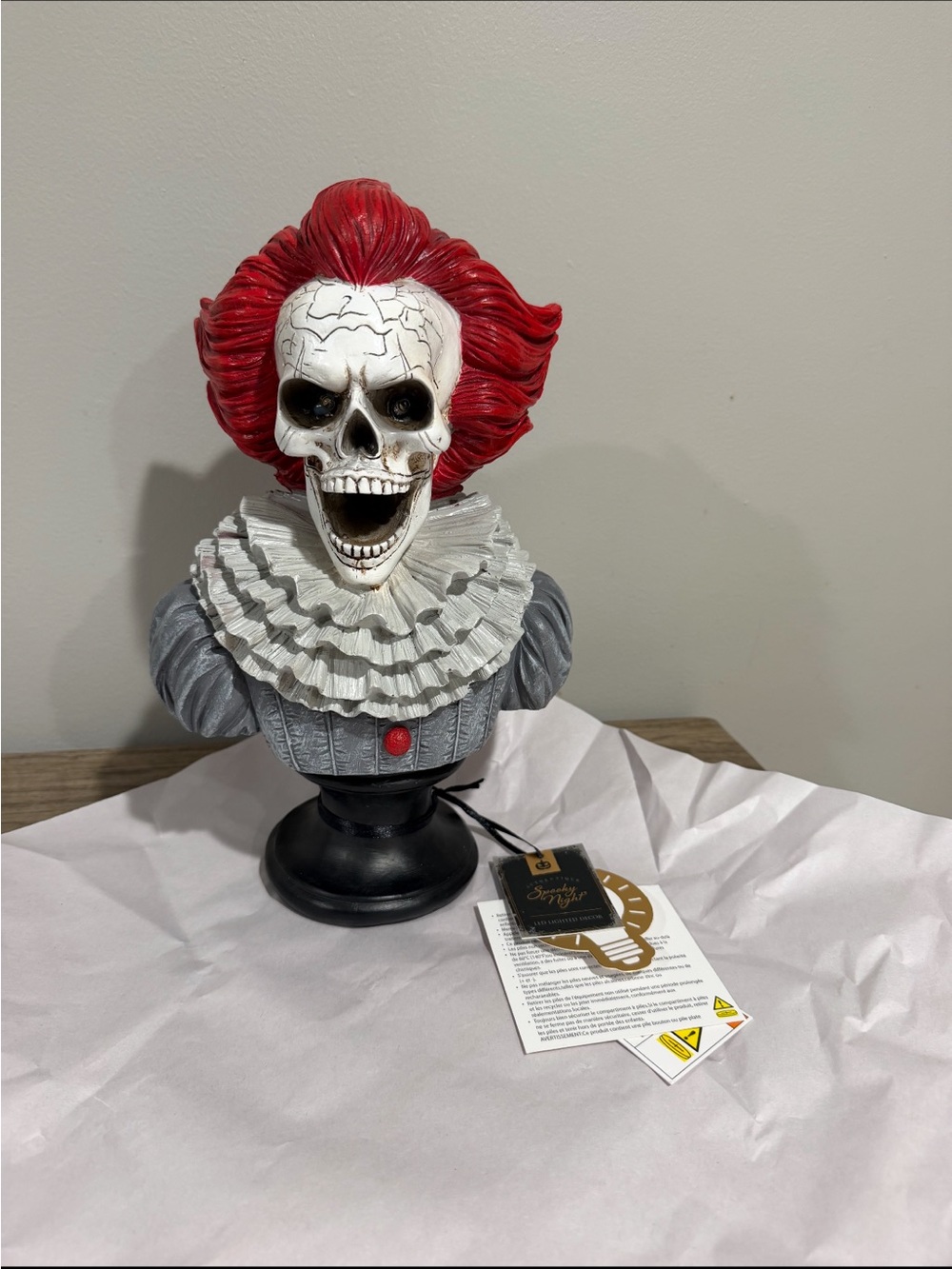 Halloween LED Skeleton Clown Bust By Spooky Night